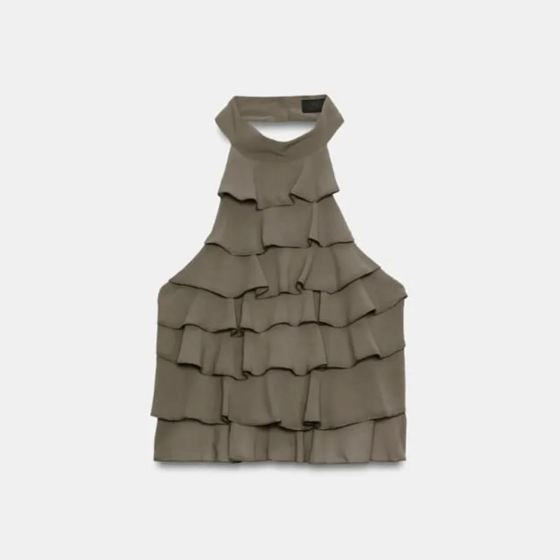 Top Halter con Volantes