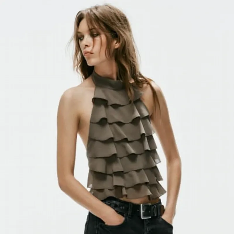 Top Halter con Volantes