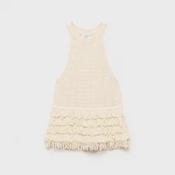 Top halter punto detalle flecos