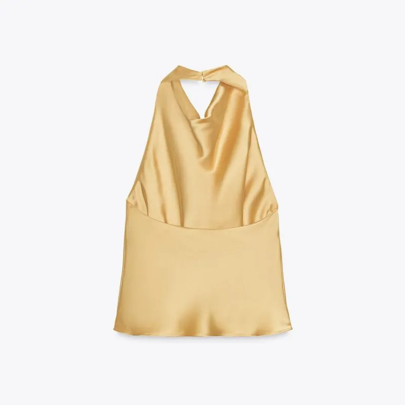 Top halter satinado