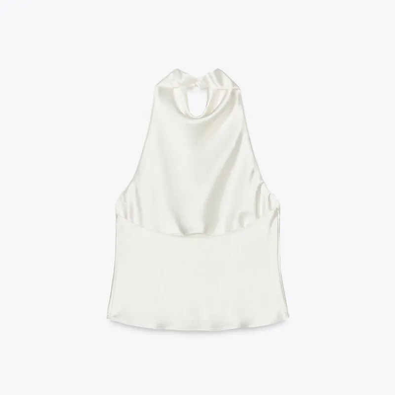 Top halter satinado 