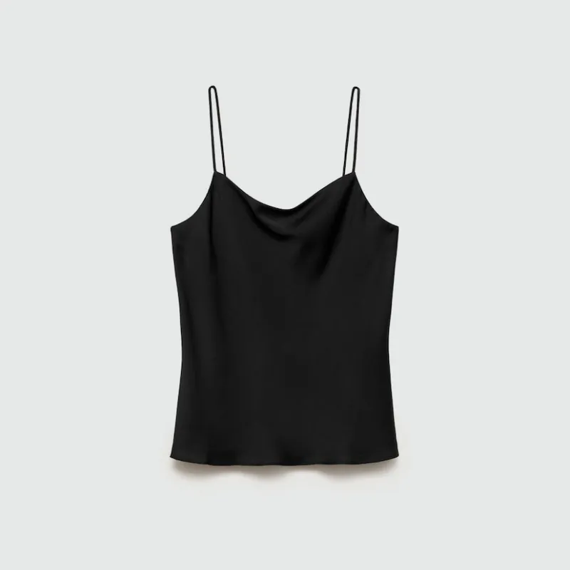 Top satinado tirante fino