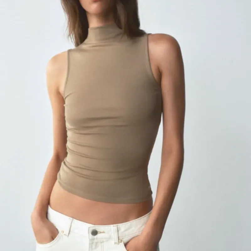 Top Sin Mangas De Cuello Alto