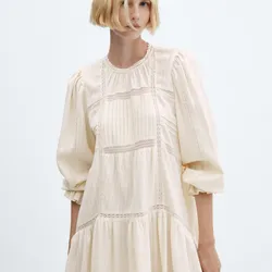 Vestido bordado manga abullonada