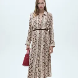 Vestido camisero estampado serpiente