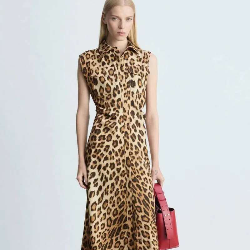 Vestido camisero leopardo