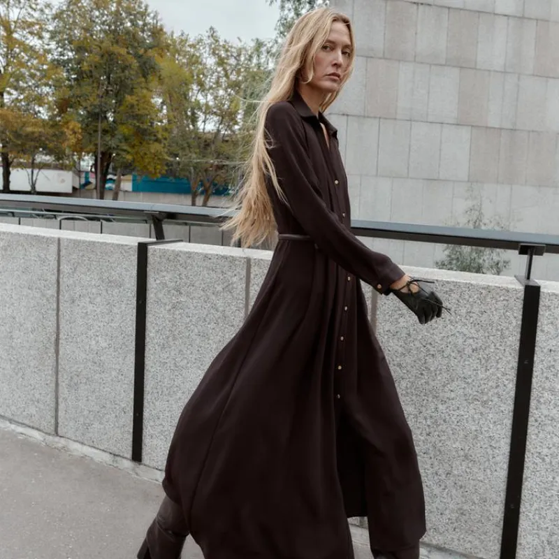 Vestido camisero MIDI cinturón 