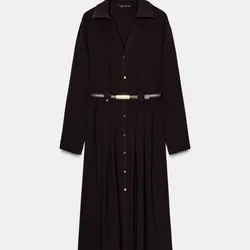 Vestido camisero MIDI cinturón 