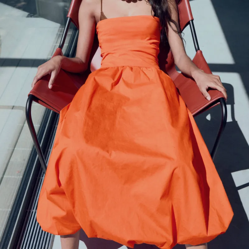 Vestido Combinado Bajo Globo