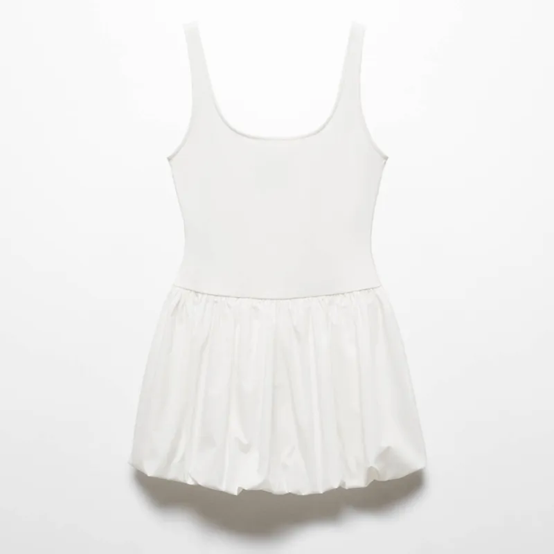 Vestido Combinado Bajo Globo