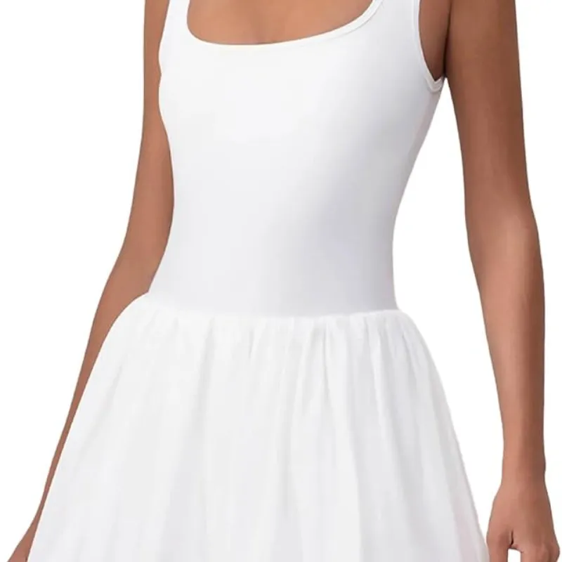 Vestido Combinado Bajo Globo