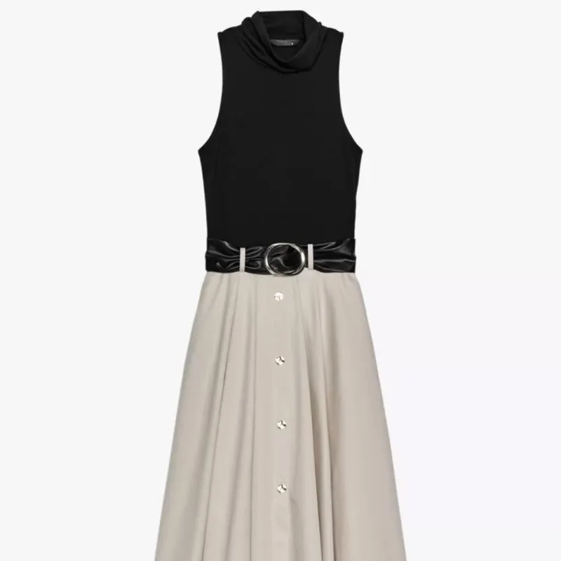 Vestido Combinado Cinturón