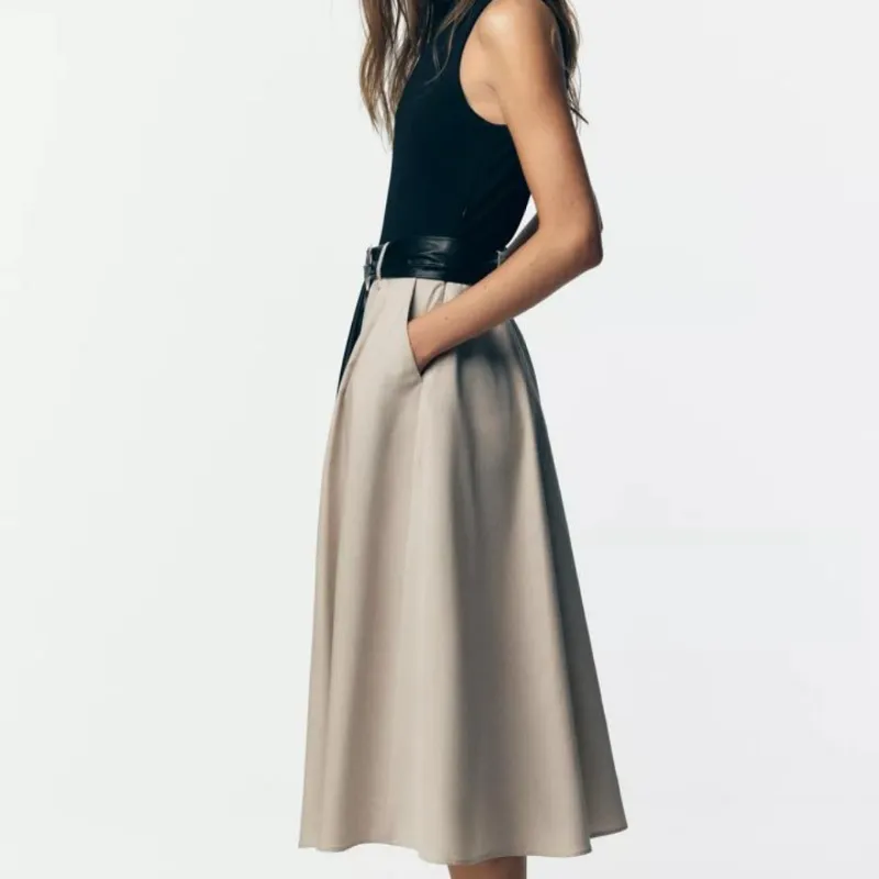 Vestido Combinado Cinturón