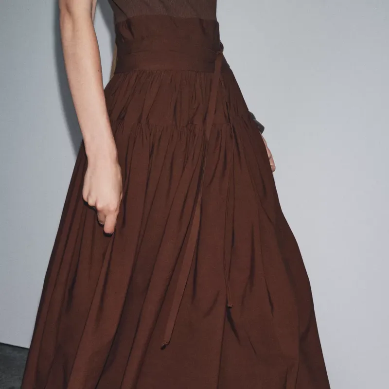 Vestido Combinado Frunces