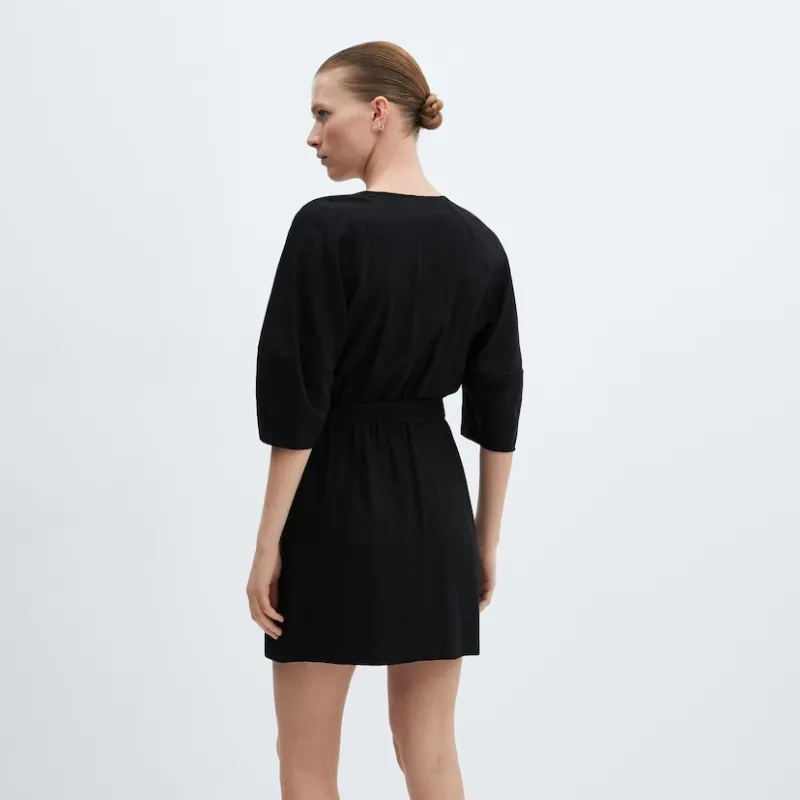 Vestido cruzado lazo