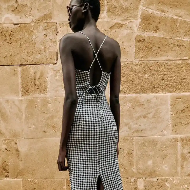 Vestido cuadros tirantes