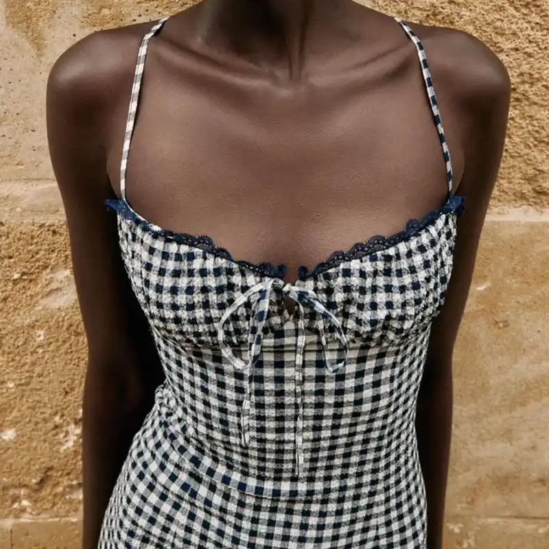Vestido cuadros tirantes