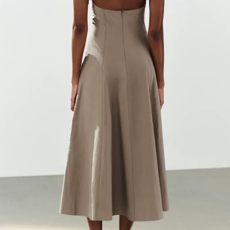 Vestido Cuello Halter Zara