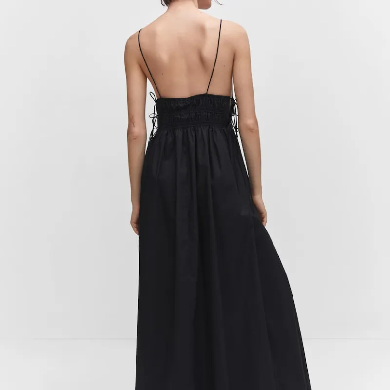 Vestido de algodón lazos laterales