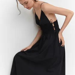 Vestido de algodón lazos laterales