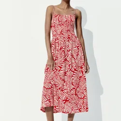 Vestido de tirantes con punto smock