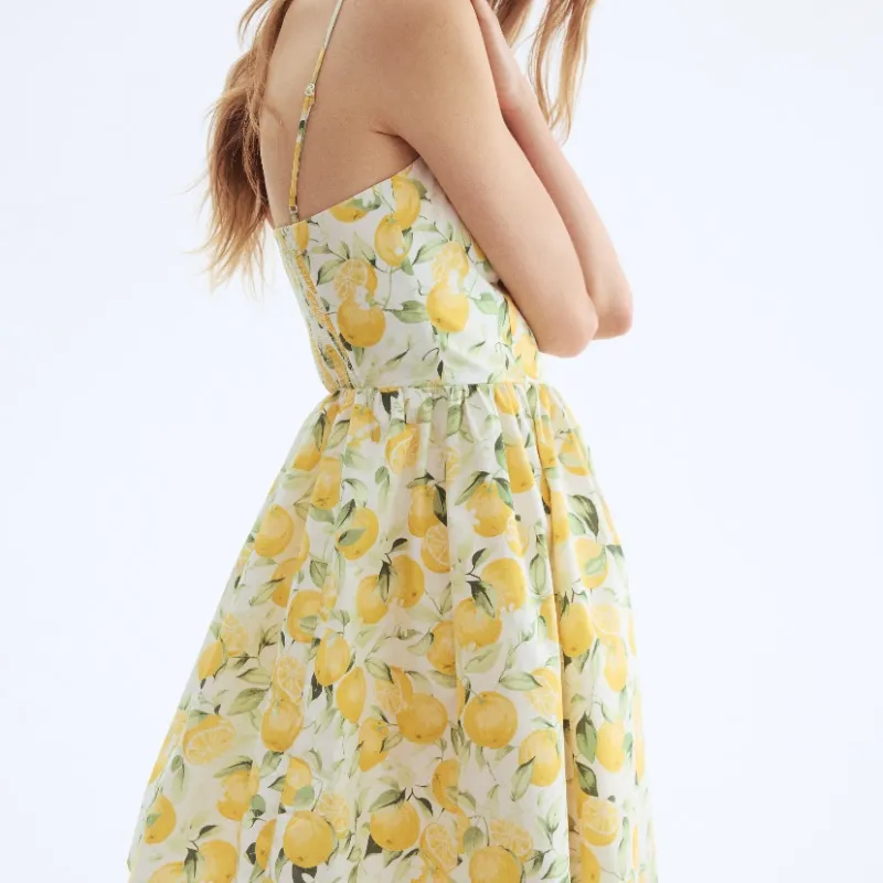 Vestido de tirantes estampado 
