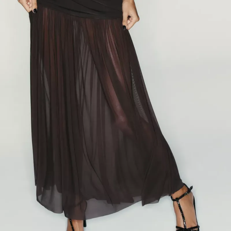 Vestido drappeado combinado