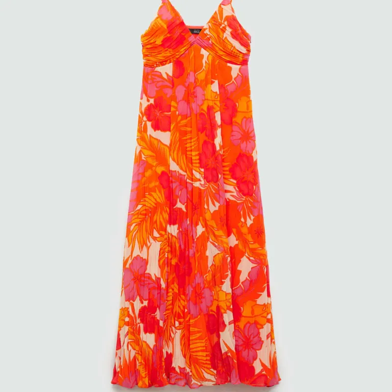 Vestido Estampado con Detalle Drapeado