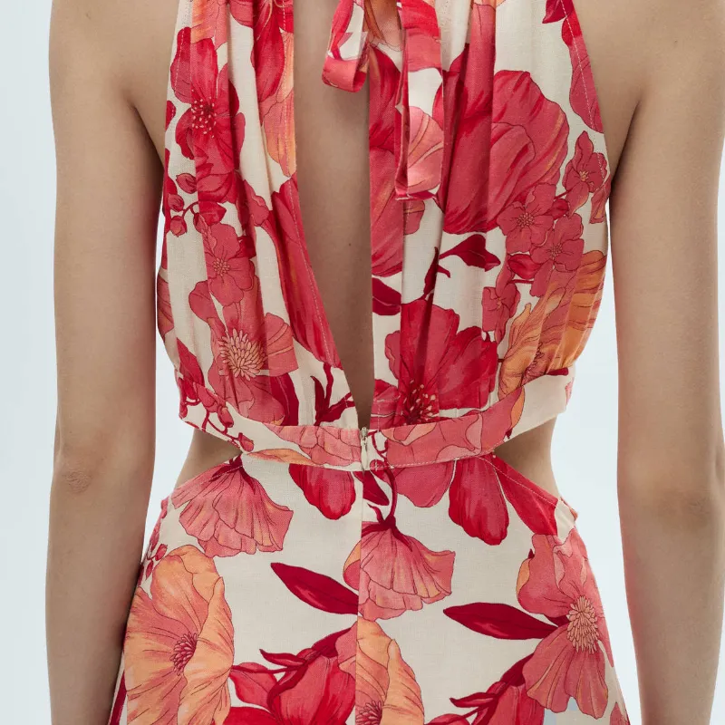 Vestido Flores Abertura