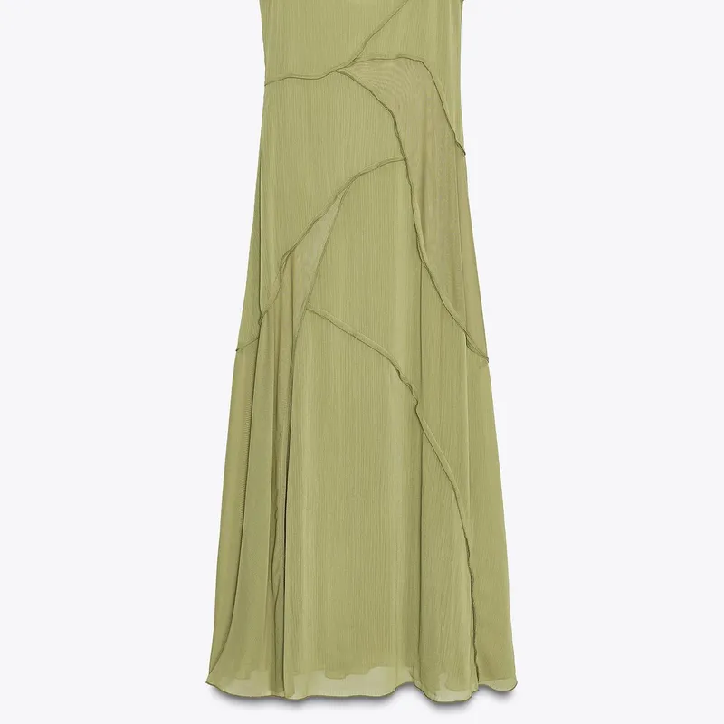 Vestido Fluido Combinado 