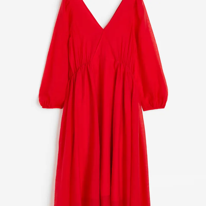 Vestido fluido manga larga