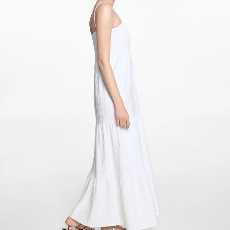 Vestido fruncido volantes