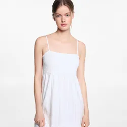 Vestido fruncido volantes