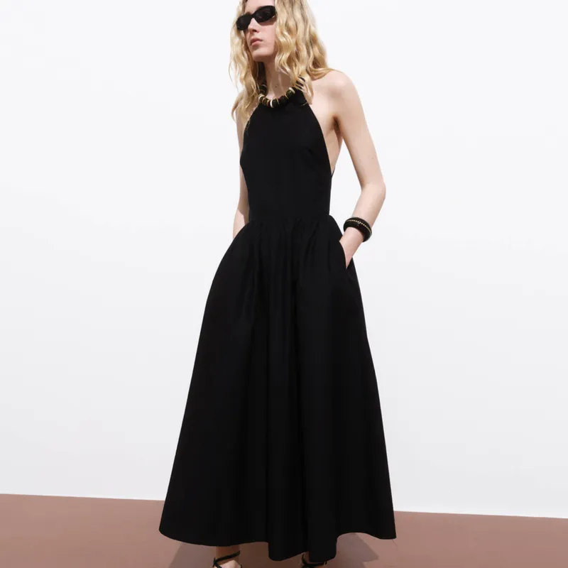 Vestido Halter Espalda Cruzada