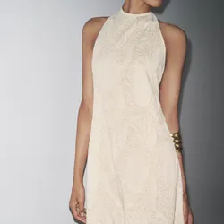 Vestido Halter Jacquard