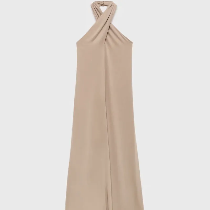 Vestido Largo Halter Cruzado