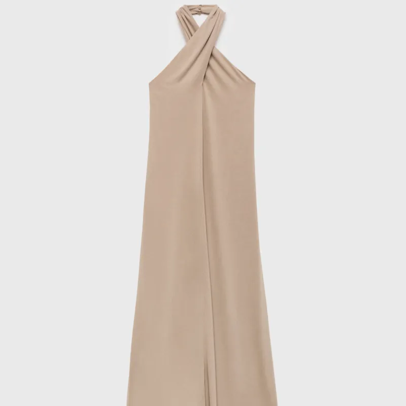 Vestido Largo Halter Cruzado