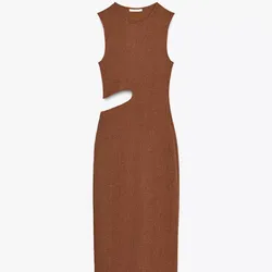 Vestido largo textura cut out