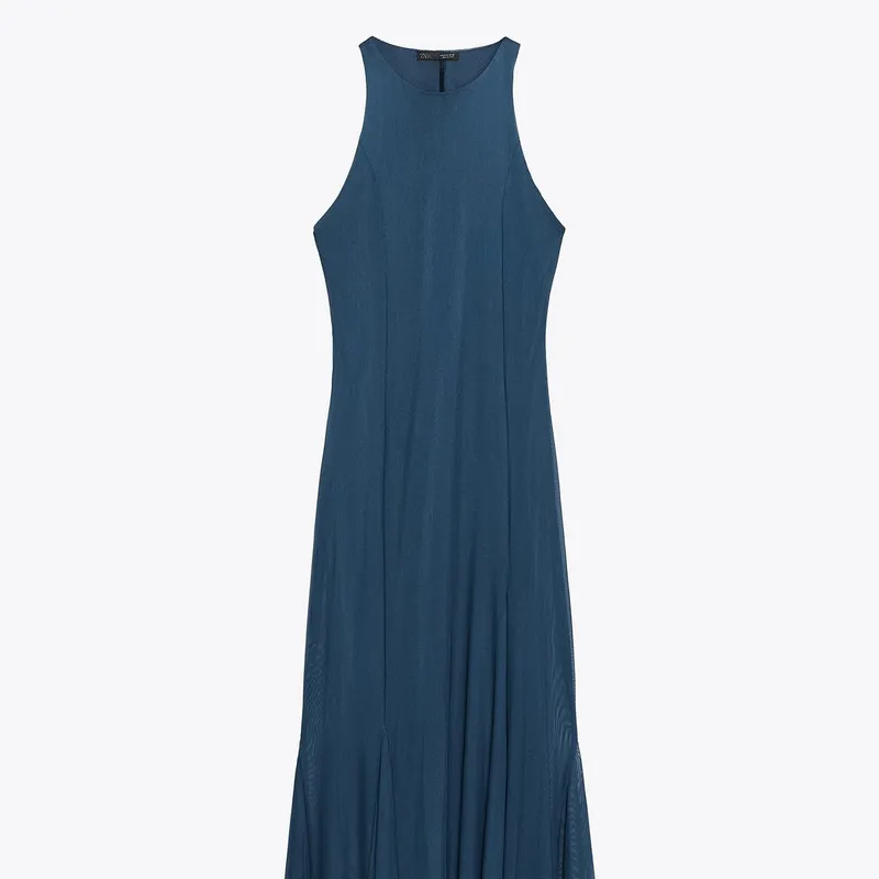 Vestido Largo Tul Godets