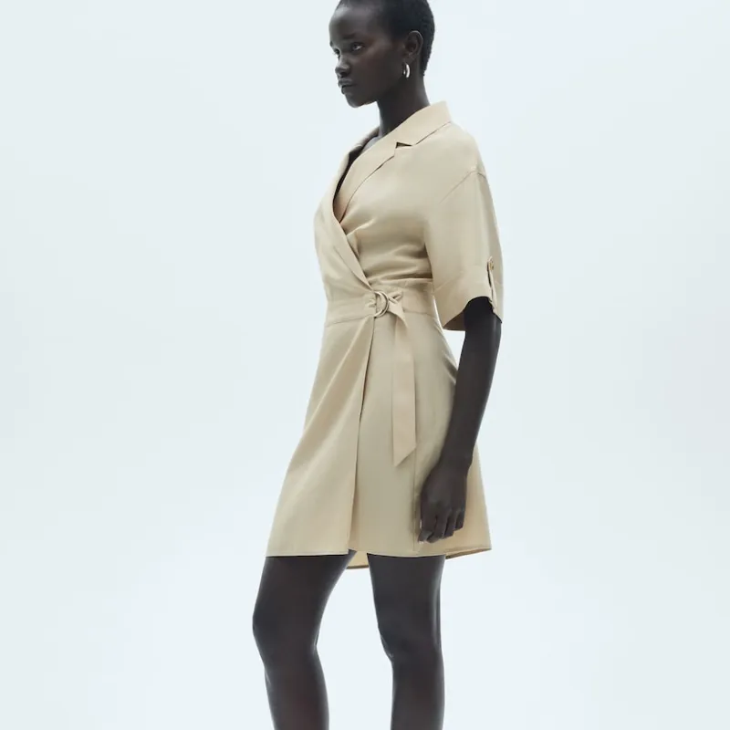 Vestido lyocell cinturón 