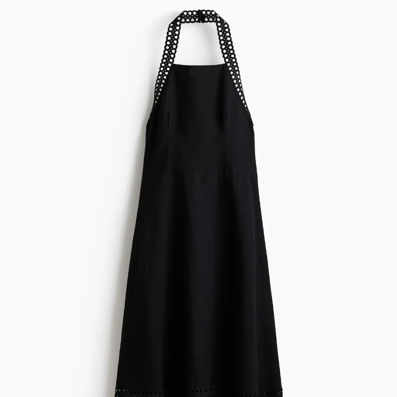Vestido Mezcla Lino Croché