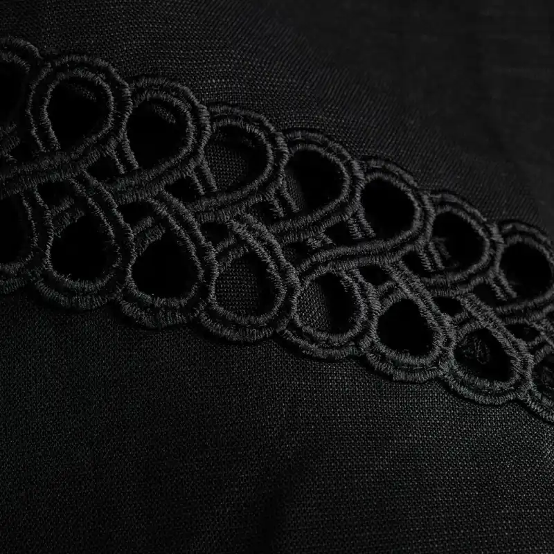 Vestido Mezcla Lino Croché