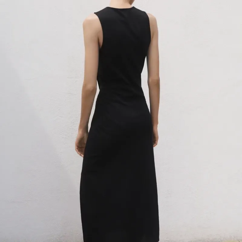 Vestido Midi Algodón Fruncido