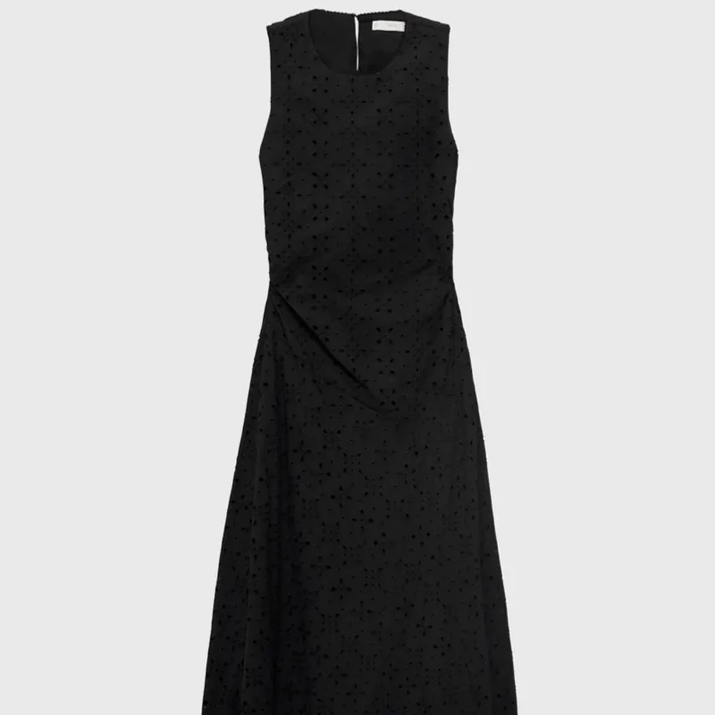 Vestido Midi Bordados Calados