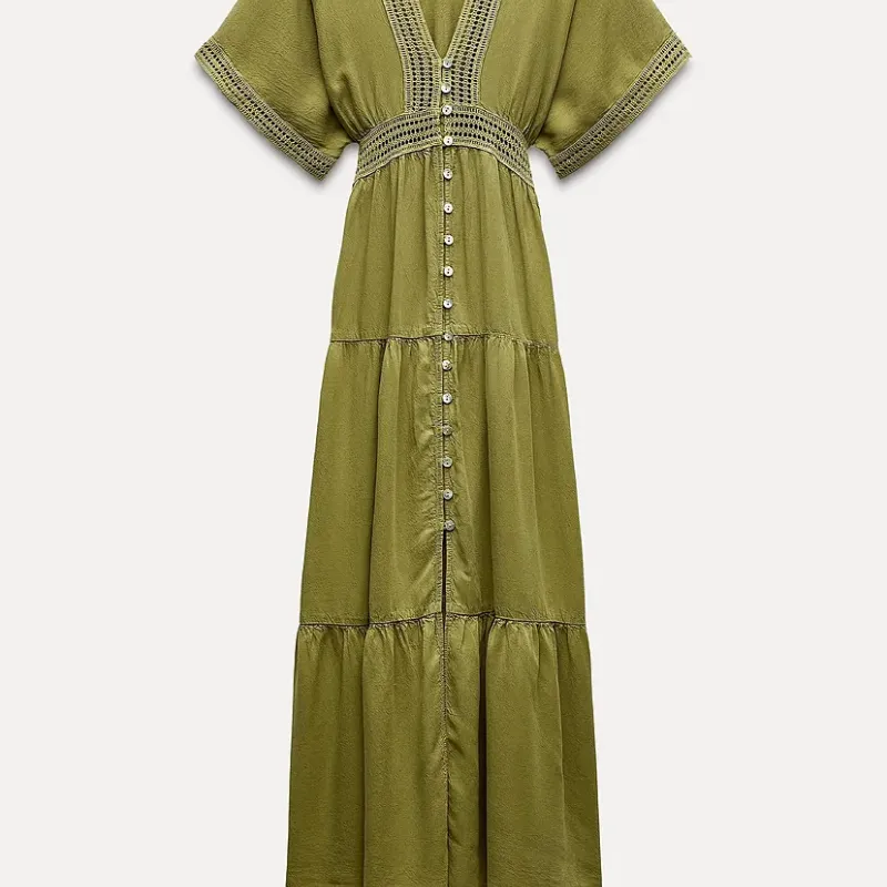 Vestido MIDI botones nácar