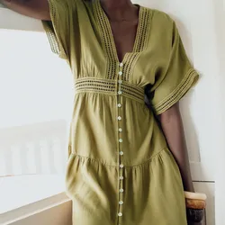Vestido MIDI botones nácar