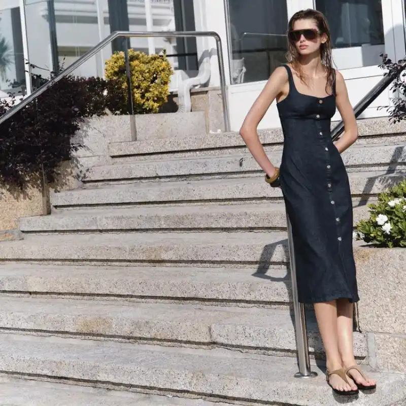 Vestido MIDI denim tirantes