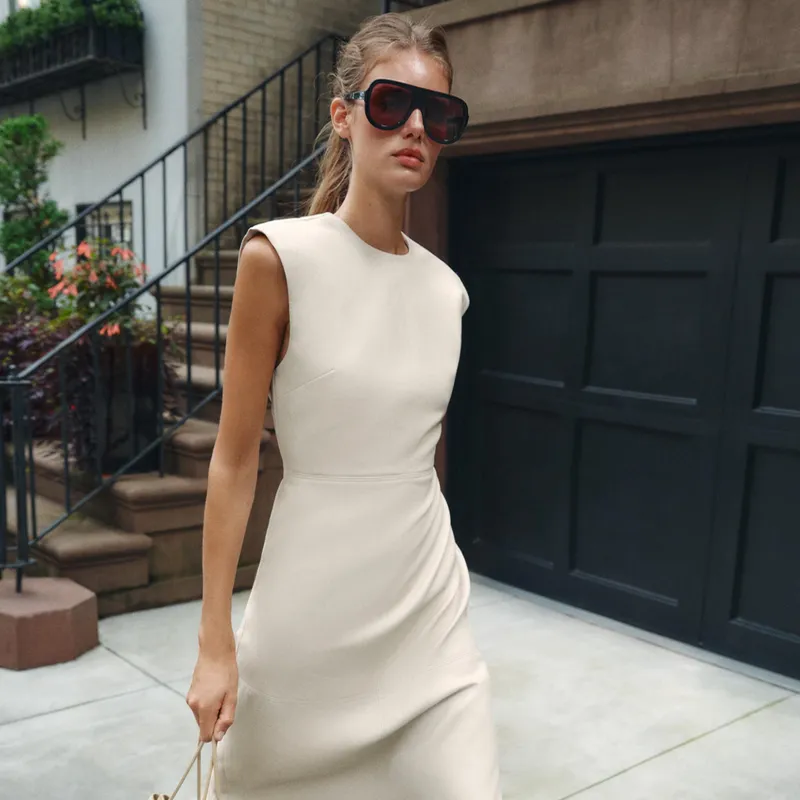Vestido Midi Efecto Piel