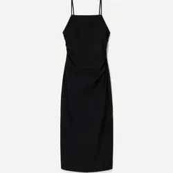 Vestido MIDI elástico frunces 