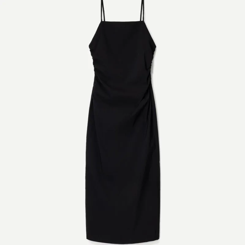 Vestido MIDI elástico frunces 